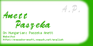 anett paszeka business card